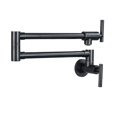 thumbnail image 1 of Kitchen Faucet Pot Filler Double Joint Spout Folding Stretchable Swing Arm, Wall Brass Single Hole Two Handle Kitchen Sink Tap ,Easy to Install, 1 of 7