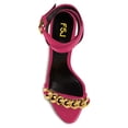 thumbnail image 4 of FSJ Women Classic Crystal Chunky High Heel Chain Sandals Open Toe Ankle Strap Single Band Dress Shoes Size 12 Pink, 4 of 4