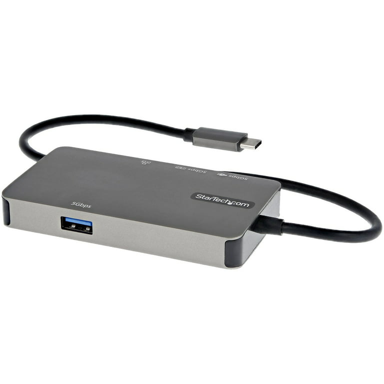 USB C Multiport Adapter with HDMI, VGA, Gigabit Ethernet & USB 3.0 - USB C  to 4K HDMI or 1080p VGA Display Mini Dock Hub - USB Type-C Travel Docking