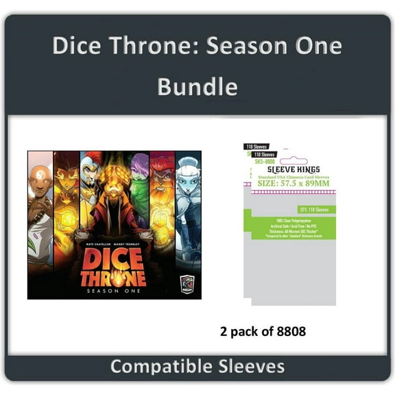 "Dice Throne: Season One" Compatible Card Sleeve Bundle (8808 X 2)