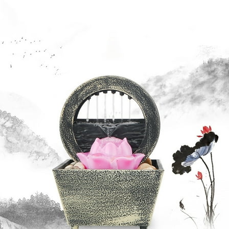 Soimiss 1Set Zen Desk Fountain Multi Color Electric Tabletop Water Fountain for Decor