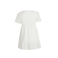 thumbnail image 3 of Gureui Mother Daughter Matching Dress, Casual Short Sleeve Dot Pattern V-Neck Ruffles Hem One-Piece Party Vacation Dresses, 3 of 4