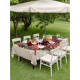 thumbnail image 3 of Outdoor Tablecloth with Umbrella Hole and Zipper, Christmas Rectangle Table Cloth 52x70 Inch Waterproof Tablecloth, Xmas Botanical Birds Snowflake Plaid Picnic Table Cover for Patio Camping, 3 of 7