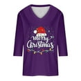 thumbnail image 4 of Craaazy Christmas Shirts for Women 3/4 Sleeve V-neck Shirts Gifts, 4 of 5