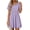 Light Purple, variant on MOSHU Summer Dresses for Women Crewneck Short Sleeve Midi Dress Casual Button A-Line Sundress with Pockets