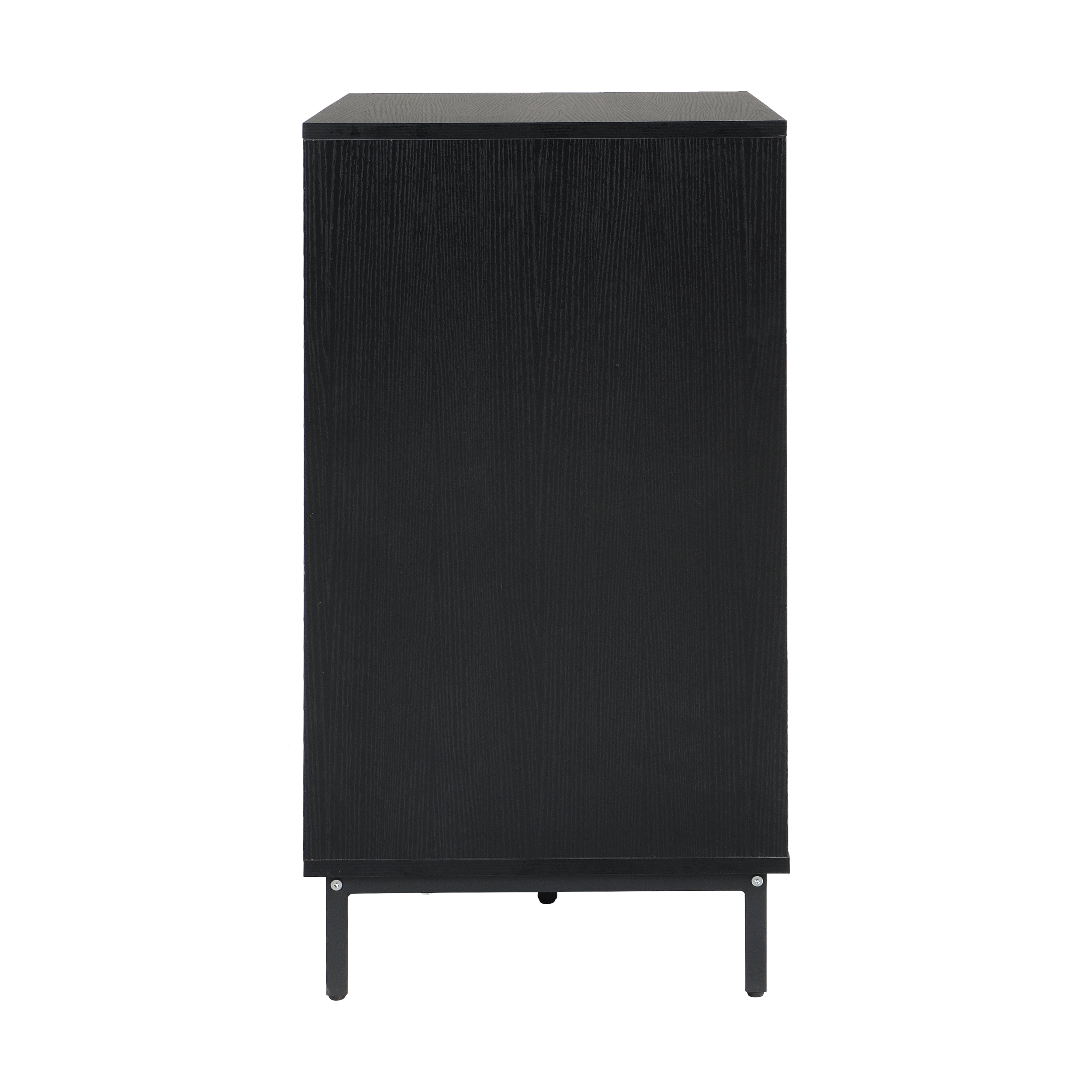 Euroco Sideboard Buffet Cabinet with Storage, Modern Storage Credenza Coffee Bar with 2 Doors for Kitchen Living Room,Entryway,Matt Black