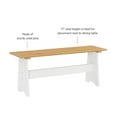 thumbnail image 6 of Linon Delk Wood 2 Tone Large Backless Bench in Honey and White, 6 of 16