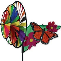 Monarch Butterfly 33 in. - Triple Wheel Wind Garden Spinner by Premier Kites