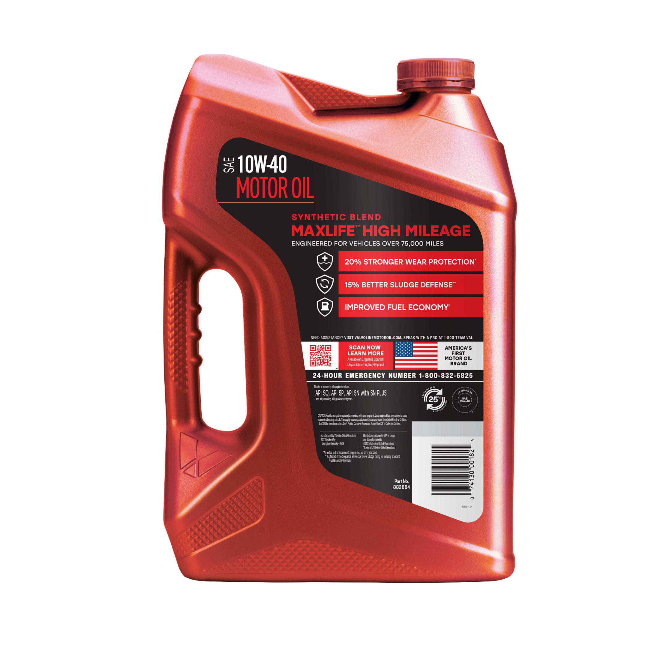 (3 pack) Valvoline MaxLife High Mileage 10W-40 Synthetic Blend Motor Oil 5 Quart