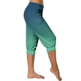 thumbnail image 6 of Stamzod Womens Cropped Pants Summer Gradient Fit Stretch Capris with Pocket Casual Oversized Pants for Women Green B L, 6 of 6