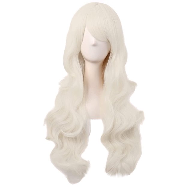 LinYooLi 28 Pouces/70 cm Perruque Synthétique Cheveux Longs Bouclés (Brun Blond Mélangé)