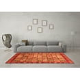 thumbnail image 3 of Ahgly Company Indoor Round Abstract Orange Modern Area Rugs, 7' Round, 3 of 4