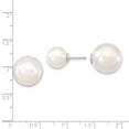 thumbnail image 2 of White Sterling Silver Earring Ball Women'S Shell Bead Pearls 10 To 15 mm (Range), 2 of 2