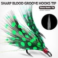 thumbnail image 5 of 30 Pack Treble Hooks With Feathers 2# 4# 6# 8# 10#Fishing Hooks 3 Feather Colors, 5 of 26