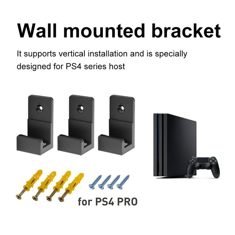 Wall Mount PS4/PS4 Pro/PS4 Slim Game Console Host Wall Holder Stand Storage Rack Gaming Accessories with Screws - Walmart.com