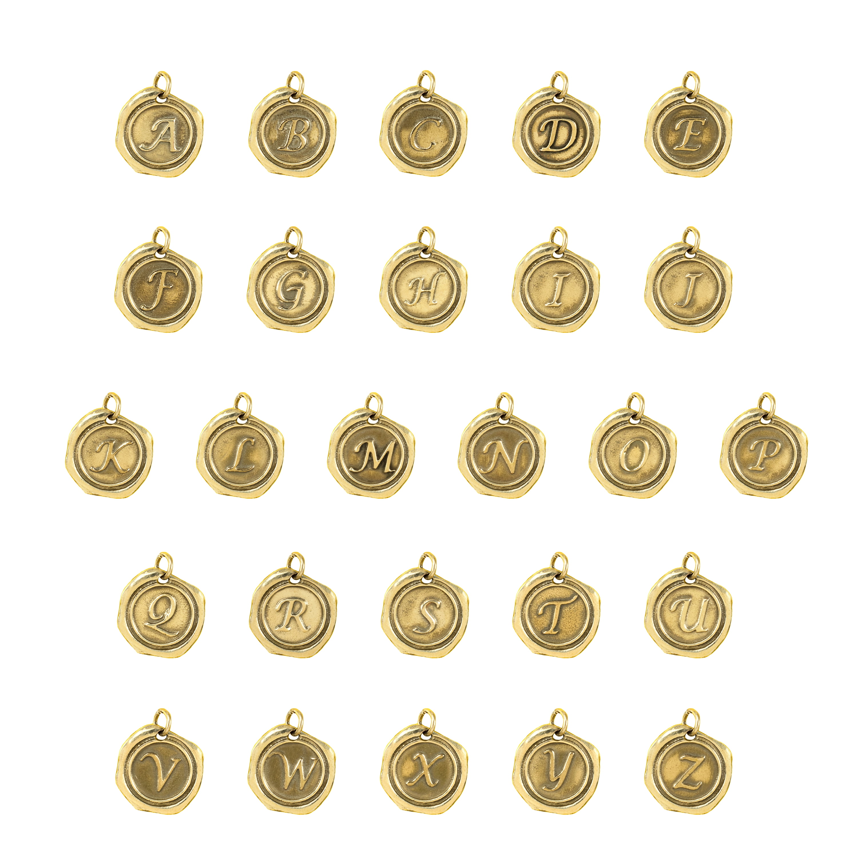 Personalized Wax Seal Initial Pendant Necklace in 14K Gold-Plated Sterling Silver