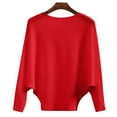 thumbnail image 4 of Women's Solid Color Round Neck Knit Sweater, Tummy Control Waist Shaping Pullover, Soft Stretchy Figure Flattering Slim Fit Top for Autumn Winter Daily Wear and Office Outfits Red S, 4 of 8