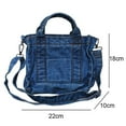 thumbnail image 2 of Bolso de mano de mezclilla estilo casual ligero clásico retro viaje shopper bolso de hombroAzul oscuro, 2 of 7