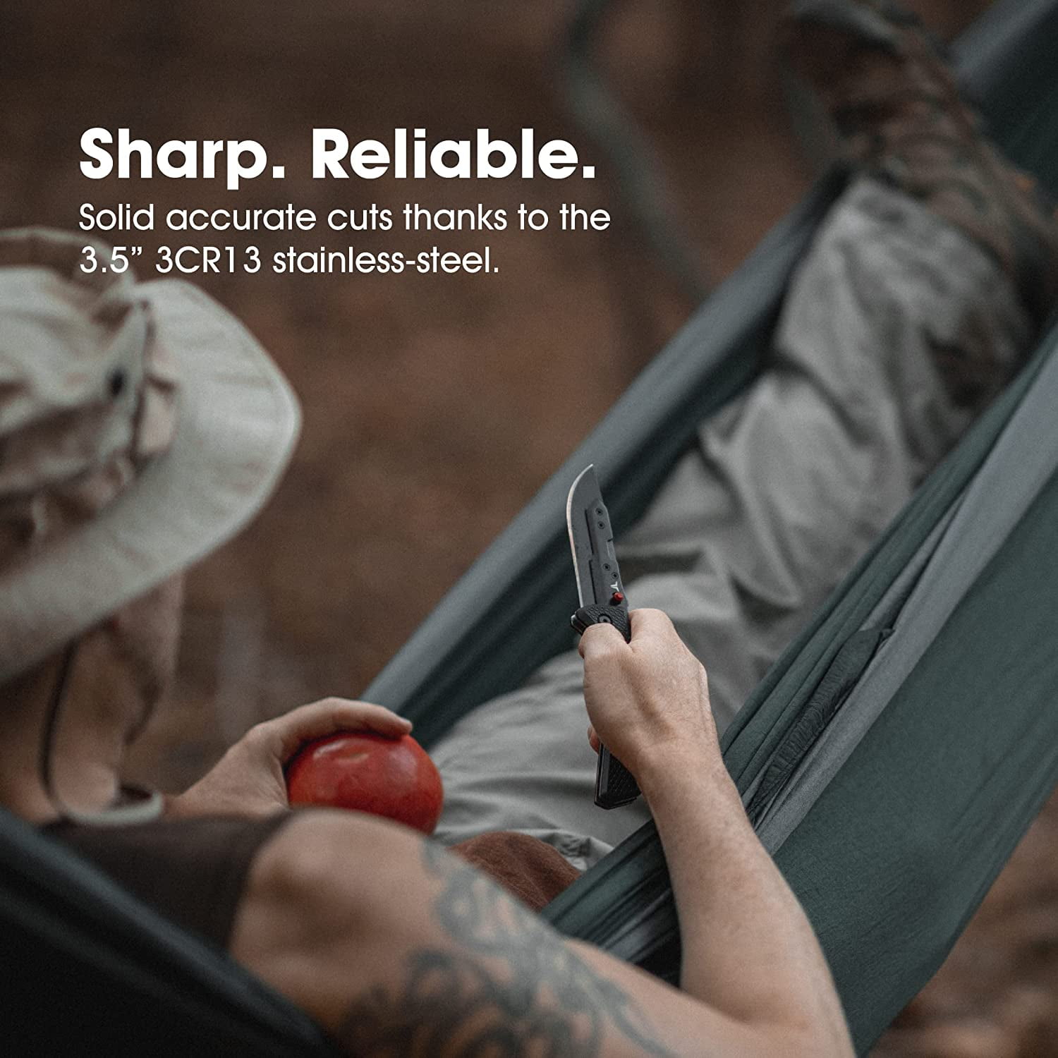 True Replaceable Blades Pocket Knife, Black/Grey