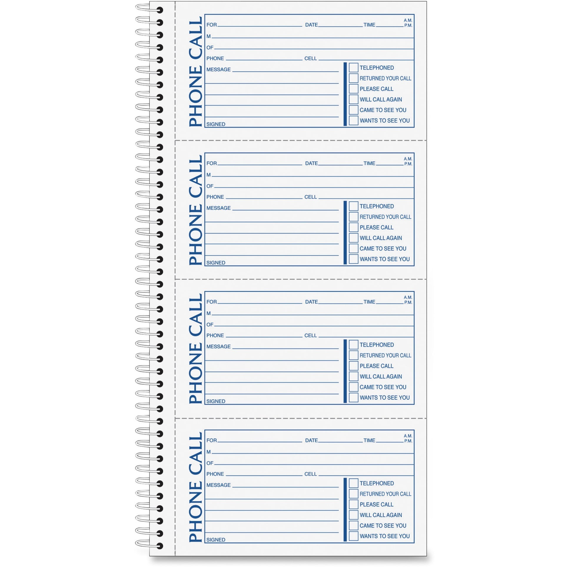 Adams Phone Message Book 5.50 x 11 Inches Carbonless Duplicate 4 Sets per 400 
