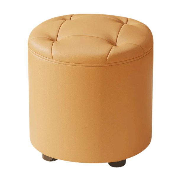 Reposapiés redondo pequeño, puf, otomano, taburete para cambiar zapatos, asiento, silla, reposapiés, puf, reposapiés para habitación infantil y sala Naranja