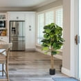 thumbnail image 6 of 4ft Fiddle Leaf Fig Tree Artificial, Faux Fig Tree w/ 75 Leaves & 3 Trunks, Fake Ficus Lyrata Plant Real Touch Technology, Ideal for Home Office Indoor Decoration, 6 of 10