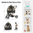 thumbnail image 4 of FZZ 4-Wheeled Folding Lightweight Cat & Dog Pet Stroller, Black, 4 of 8