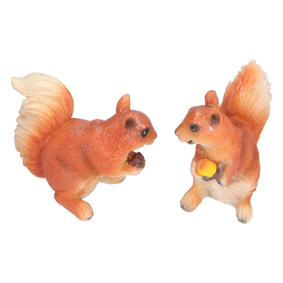 CHICIRIS Micro Landscape Ornaments,Resin Animal Squirrels Model Cartoon Squirrels Shaped Statue Decoration Synthetic Resin Micro Landscape Crafts for Home Garden Terrace Yard,Cartoon Ornaments for Yar