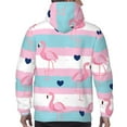 thumbnail image 7 of Naloa Flamingo1 Men's Casual Hooded Collar Drawstring Hoodies Pullover Sweatshirts Casual Long Sleeve Shirts-3X-Large, 7 of 7