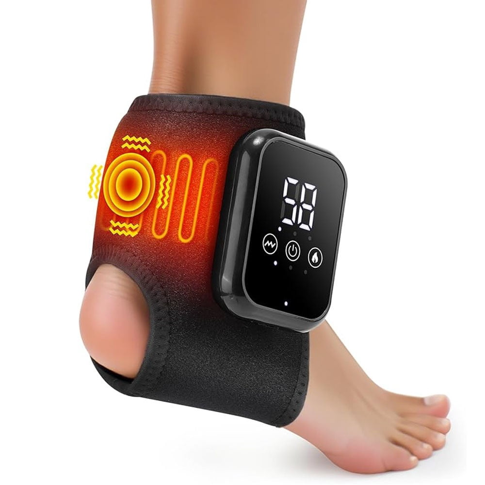 2Pcs Electric Foot Ankle Massager for Pain Relief 3 Modes Vibration Hot Compress