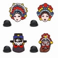 thumbnail image 1 of Juego de broches de aleación con forma de ópera china de Pekín, 4 piezas, 1 of 2