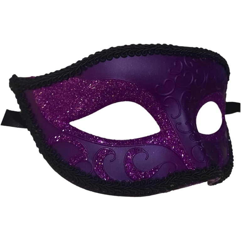 Dark Purple Elegant Crescent Glitter Venetian Masquerade  display picture 3
