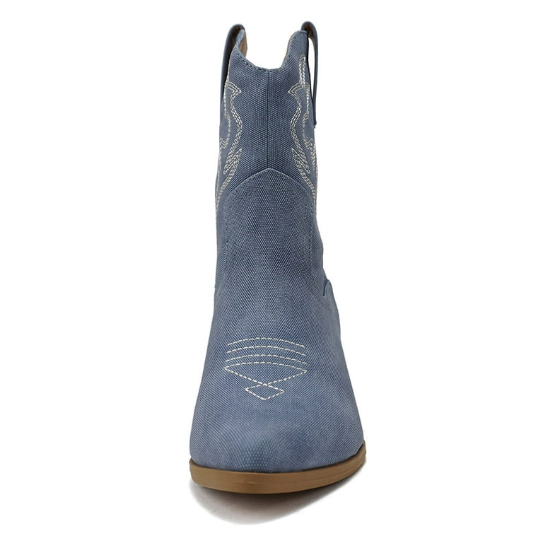 Soda Women's Cowboy Western Stitched Ankle Boots, High Top Blazing