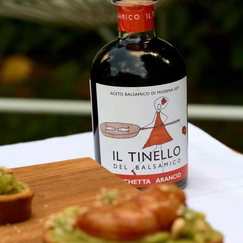 Il Tinello Balsamic Vinegar of Modena IGP Orange Label Medium Acidity 250ml, British Import (Pack of 2)