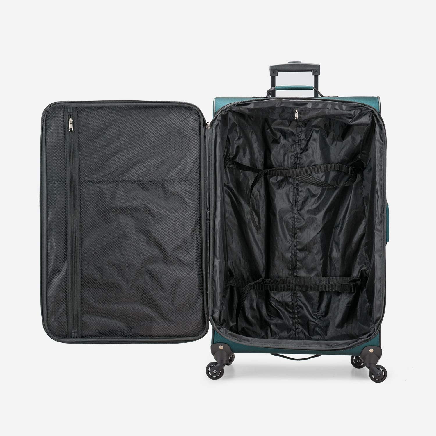 U.S. Traveler Aviron Bay Expandable Softside Luggage Set with Spinner Wheels, Teal, 2 Piece (22/30)
