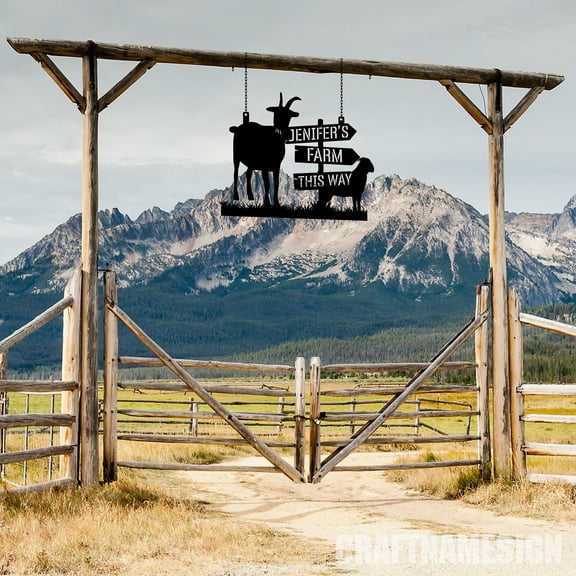 Craftnamesign Custom Outdoor Goat Farm Metal Sign, Goat Farm Metal Sign, Farmhouse Decor