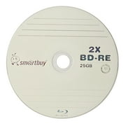 100 Pack Smartbuy 2x 25GB Blue Blu-ray BD-RE Rewritable Branded Logo Blank Bluray Disc