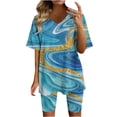 thumbnail image 2 of Puntoco Mujer Verano Manga Corta V-Cuello Tops Pantalones Cortos Cómodo Homewear Traje De Dos Piezas Conjuntos Liquidación Puntoco Puntoco-6959, 2 of 4