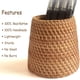 thumbnail image 2 of Portalápices de mimbre para escritorio, portalápices de maquillaje hecho a mano, organizador de escritorio para oficina y hogar, vaso para bolígrafo de ratán (cono), 2 of 5