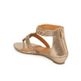 thumbnail image 3 of Forever EA72 Women Metallic Gladiator Gem T-Strap Thong Sandal, 3 of 5