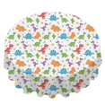 thumbnail image 2 of Dinosaur and Floral White Pattern Round Tablecloth 70"x70", Wrinkle Resistant Wipeable Table Cover for Kitchen Dining Room Picnic Patio and Party, 2 of 6