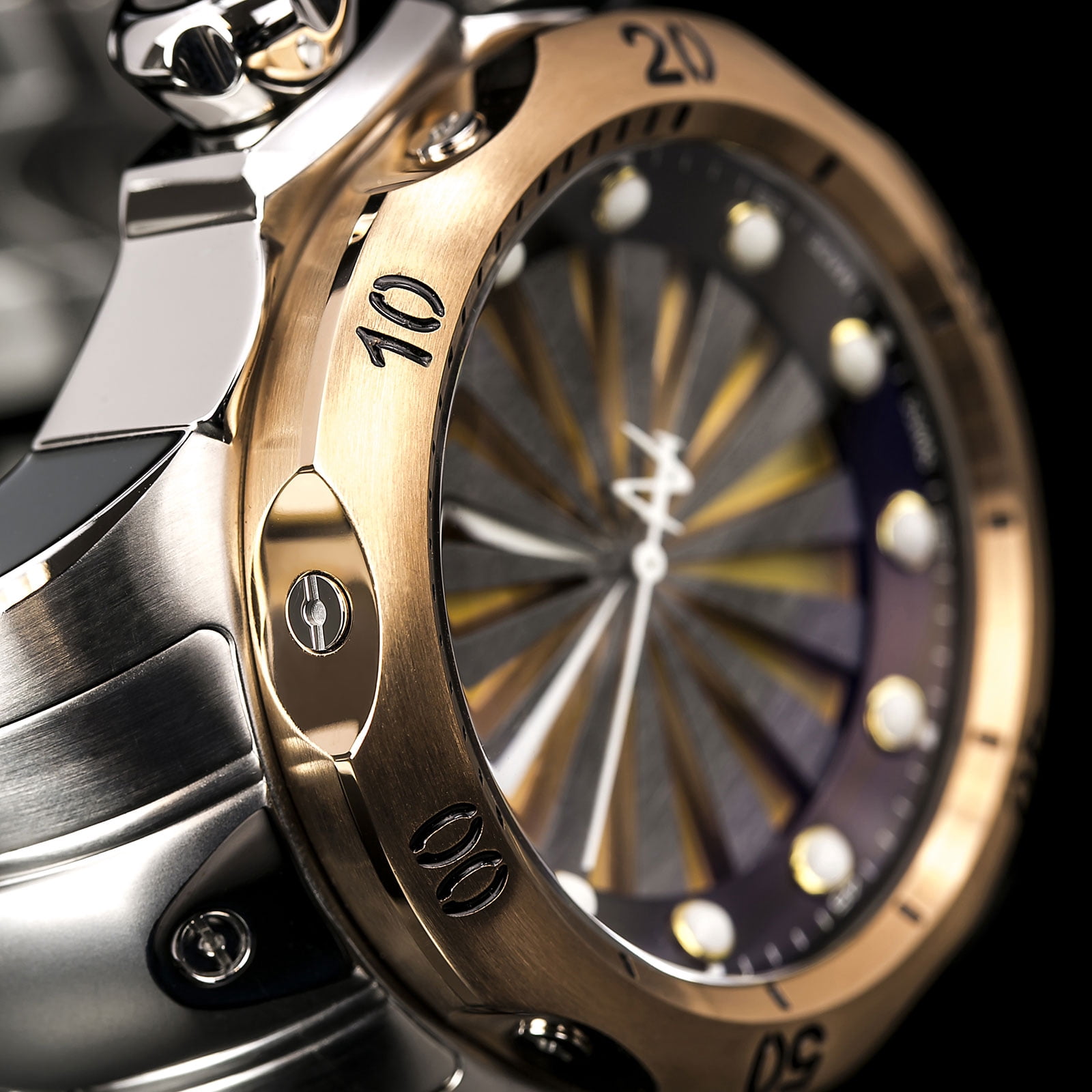 Invicta Men's 14604 Venom Turbine Rose Gold Bezel Steel Bracelet