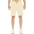 thumbnail image 2 of Tyhengta Mens Shorts Casual Drawstring Zipper Pockets Elastic Waist Beige 34, 2 of 7