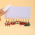 thumbnail image 5 of Juego de pendientes navideños con diseño creativo de Papá Noel, muñeco de nieve, copos de nieve, estrellas, pendientes y pendientes de árbol de Navidad, 5 of 5