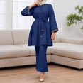 thumbnail image 2 of Elegant 2-Piece Outfit: Crystal Embellished Loose Top & Flared Pants Set For Women - Casual Daily & Party Wear, 2 of 4