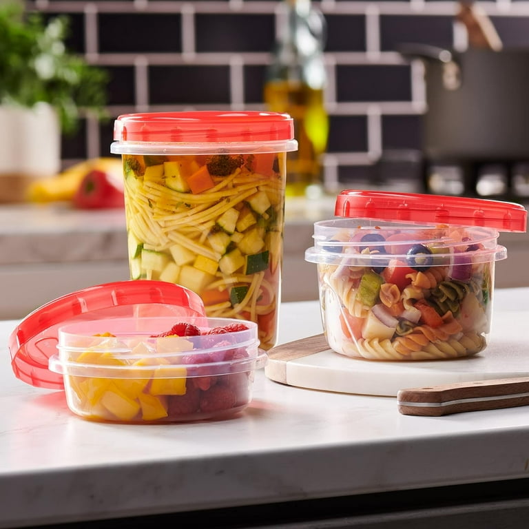 PLASTICPRO 8 Oz Small Plastic Containers with Lids, Leakproof