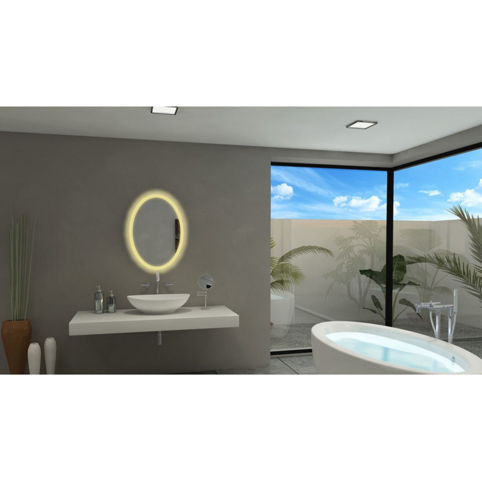 dimmable vanity mirror