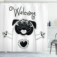 thumbnail image 1 of Ambesonne Pug Shower Curtain, Black and White Dog, 69"Wx84"L, Black White, 1 of 3