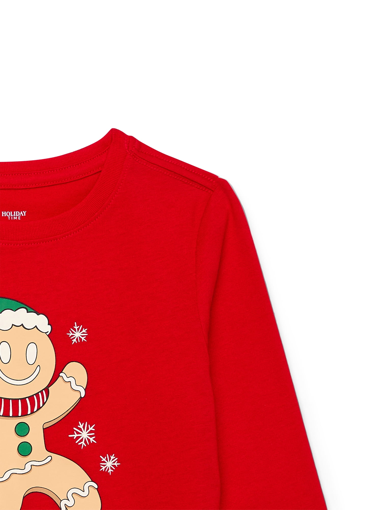Holiday Time Christmas Toddler Graphic Tee with Long Sleeves, Sizes 12M-5T