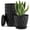 BLACK, variant on UOUZ 8-inch Plastic Plant Pots with Drainage Holes and Saucers, Indoor Outdoor Planters, 5-Pack,White